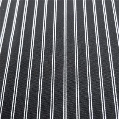 Matte Polyester-Spandex Single Jersey Black Base With White Stripes Fabric